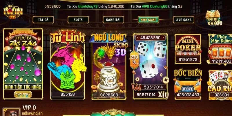 Sảnh chơi tài xỉu tại nhà cái IWIN luôn sôi động với rất nhiều ván cược.